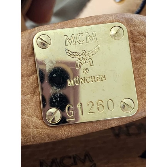 Authentic MCM Visetos Essential Drawstring Bucket Bag Cognac - Picture 5 of 16